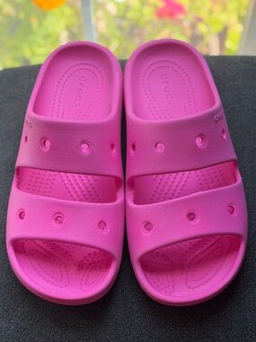 CROCS Kids Classic Sandal V2 Juice Pink Slides J5 Big Kid 5